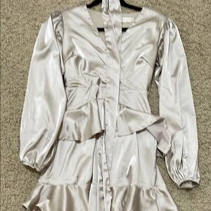 Altar'd State Cream Satin Dress